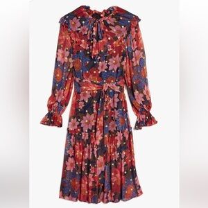 FARM RIO Garden Navy Midi Dress in Viscose Size XL